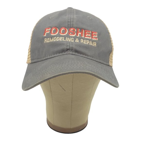 Fooshee Remodeling Repair Mesh Snapback Cap Trucker Baseball Hat Outdoor Gray - Picture 7 of 12